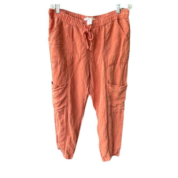 C&C California size large linen Lyocell loose fit cropped pants. - Picture 1 of 8